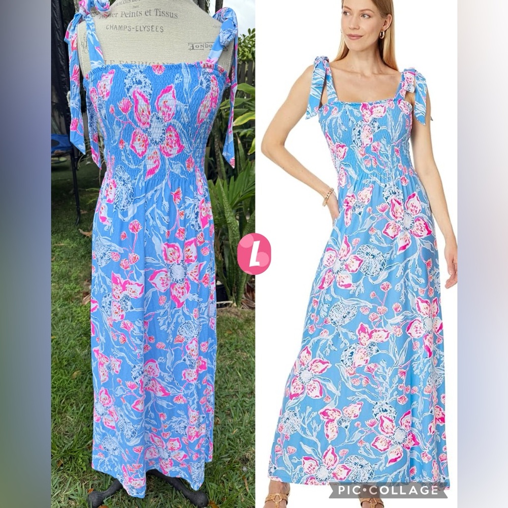 Lilly Pulitzer Women's Kailua Smocked Maxi Dress Size M to XL - Picture 4 of 6
